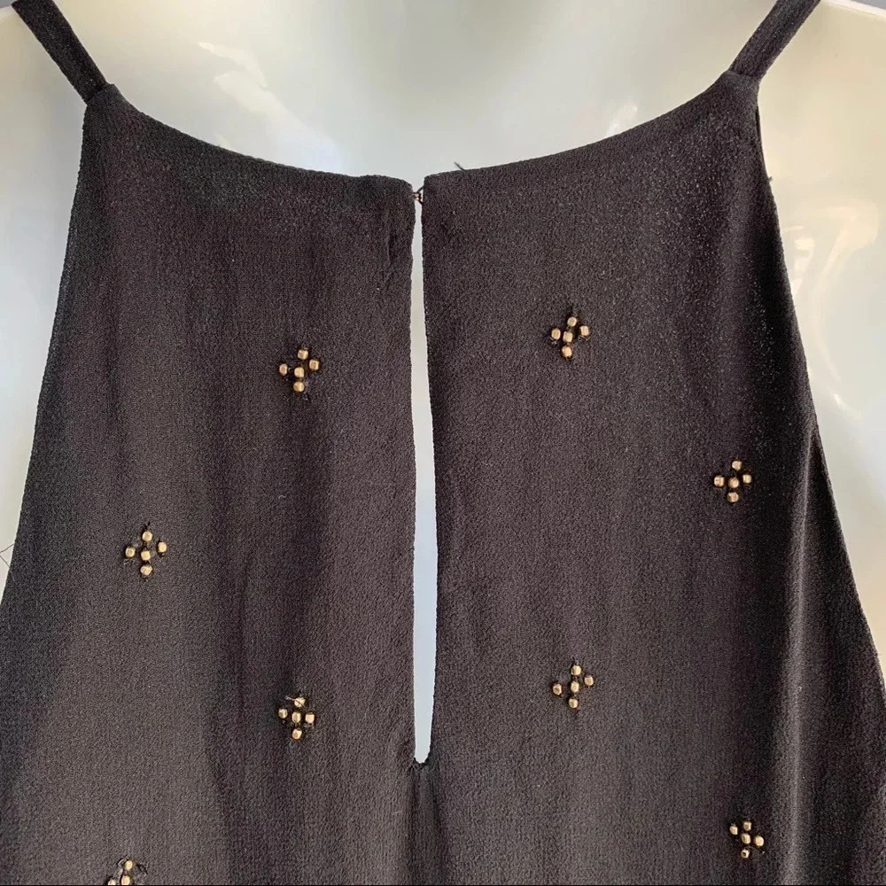 Joie 100% Silk Beaded High Neck Caviar Top NWT Size XS - Picture 6 of 12